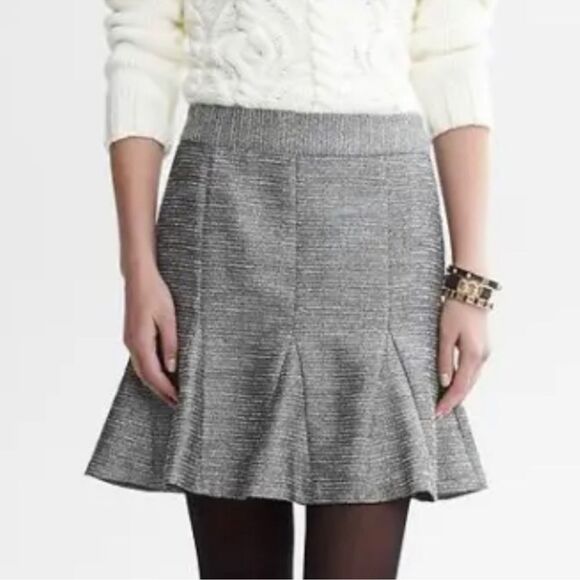 Banana Republic Tweed Metallic Pleated Fit & Flare Mini Skirt Size 14 - Picture 3 of 9
